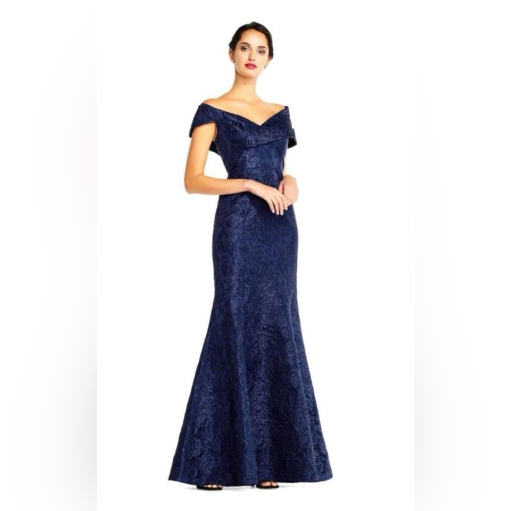 Aidan Mattox Portrait Collar Gown